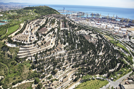 Vista aérea del Cementerio de Montjuic