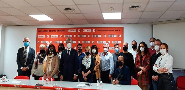 Representantes de Panasef y CCOO que han participado en el desarrollo del convenio colectivo