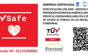 Los Tanatorios M30 y Sur renuevan el certificado como instalaciones seguras ante el SARS-CoV-2