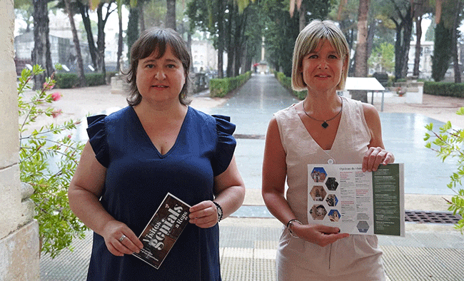 Monserrat Flores, Regidora de Participació, Bon Govern i Serveis Generals del Ajuntament de Reus, y Noemí Llauradó, Regidora responsable del Àea de Promoció de Ciutat.